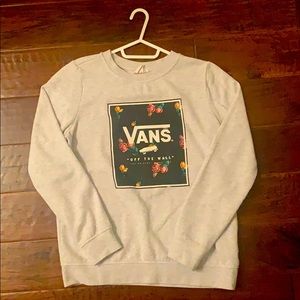 vans off the wall rose print sweatshirt